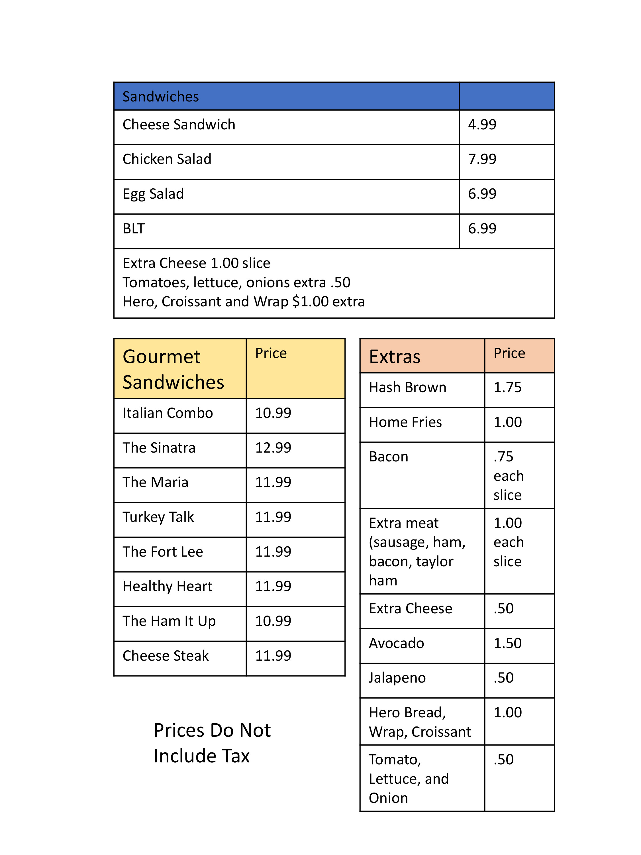 3 star bagels menu 3.18.25 7